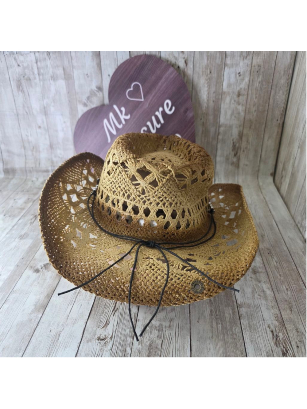 Peter Grimm Beige Straw Cowboy Hat NWOT - Picture 4 of 9